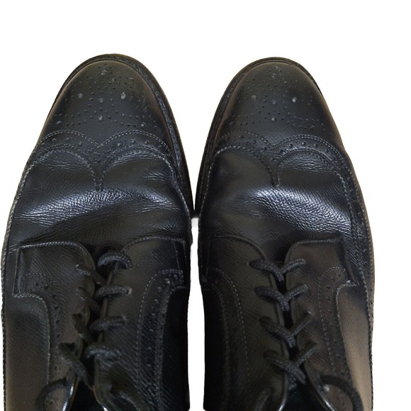 Allen Edmonds Macneil Mens Dress Shoes 11.5B Black Leather Derby Oxford Wingtip - Picture 4 of 9